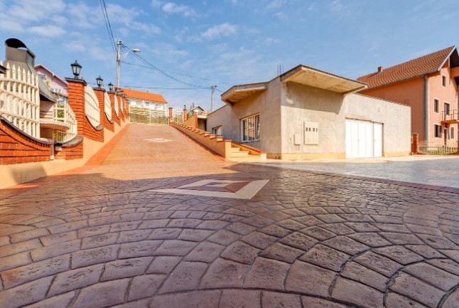 Instalación de hormigón impreso en Toledo Instalación de hormigón impreso molde piedra en vivienda de Toledo